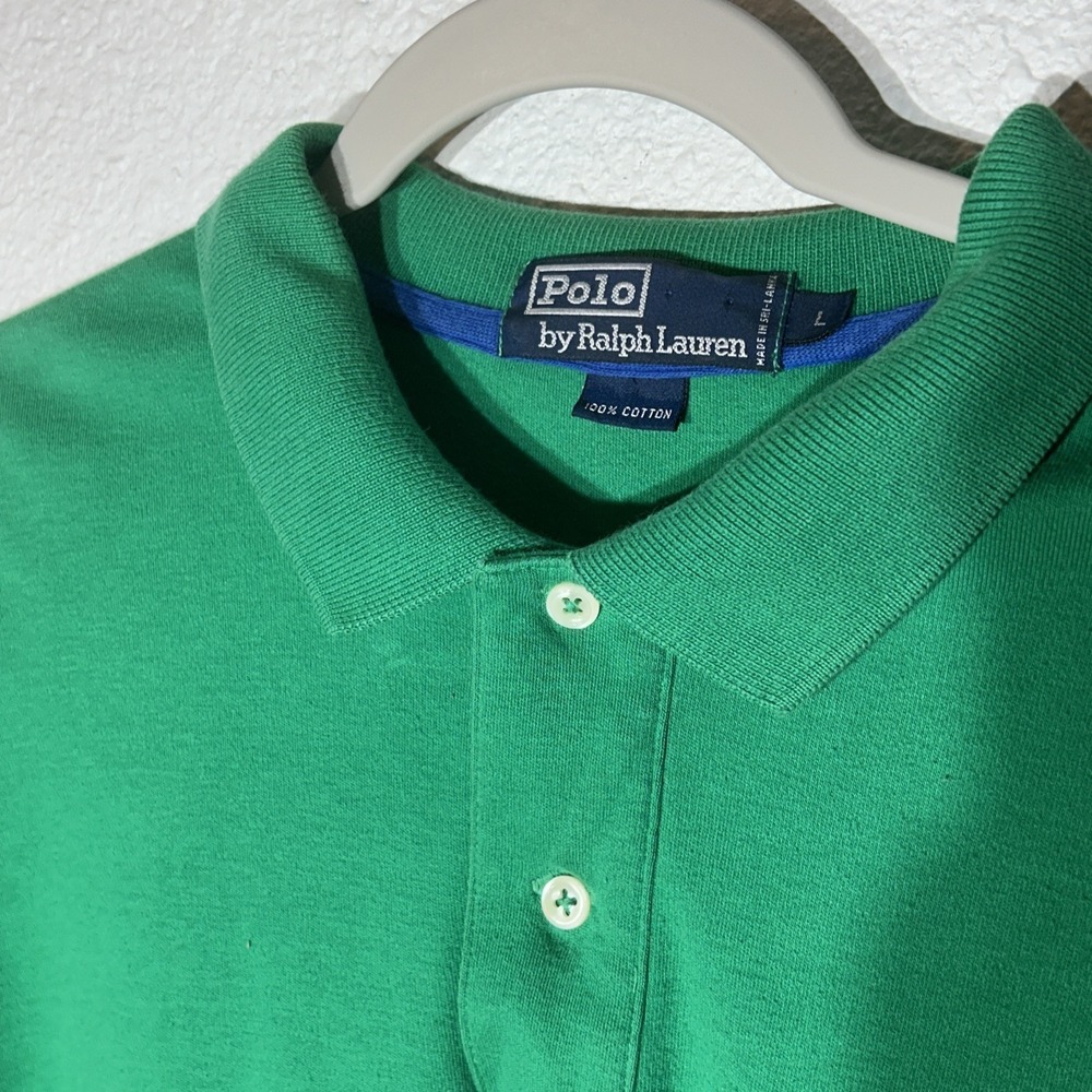 Polo By Ralph Lauren Polo Kelly Green With Blue Pony 100% Cotton Large - Picture 4 of 8